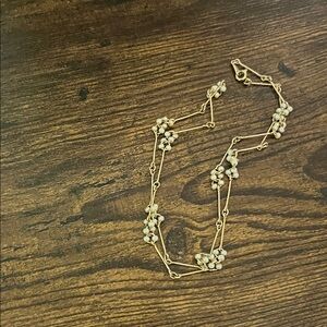 Vintage AVON Faux Seed Pearl Gold Chain Necklace